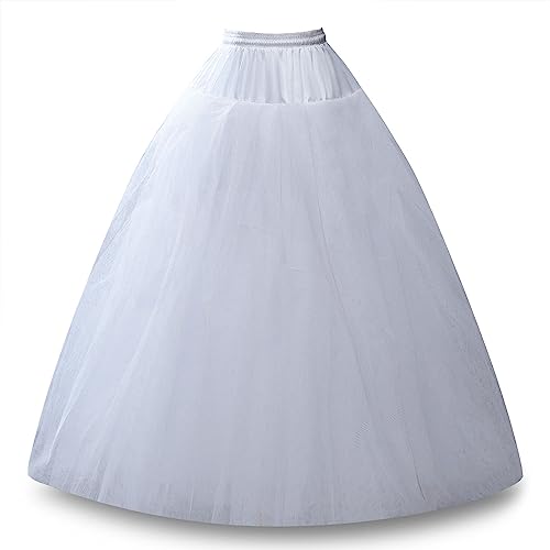 CEZOM Hoopless ALine Petticoat Crinoline Slips MPT022 White Wedding Accessories