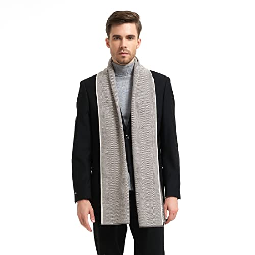 LanHong Men Winter Cashmere Scarf Wool Soft Warm Knitted Casual Scarves for Men