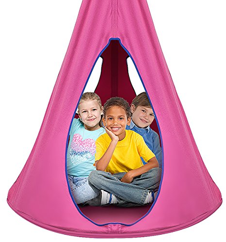 Sorbus Kids Nest Swing Chair Nook  Hanging Seat Hammock for Indoor Outdoor Use  Great for Children 40 Inch Nest Pink