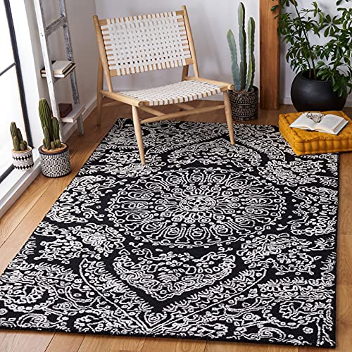 SAFAVIEH Metro Collection 2393 x 839 BlackIvory MET993Z Handmade Premium Wool Entryway Foyer Living Room Bedroom Kitchen Runner Rug