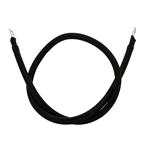 KEDAKEJI 2 AWG Gauge Marine Grade Battery Cables Fully Assembled with Heavy Duty Tinned Lugs 1ft8ft Lengths Available Single Black 1ft  38 Lugs