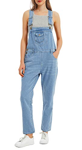 AnnaKaci Womens Loose Denim Overalls Pants Fashion Bib Jeans Jumpsuits for Women