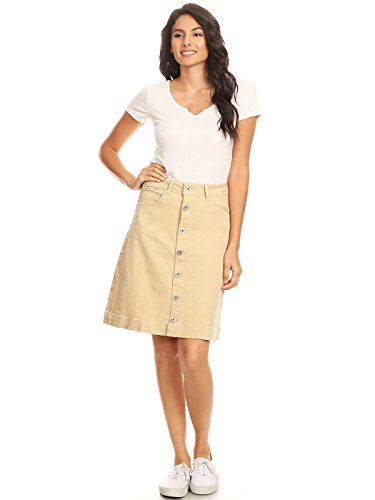 AnnaKaci SidePocketed Flare Skirt in Vintage Stretch Denim