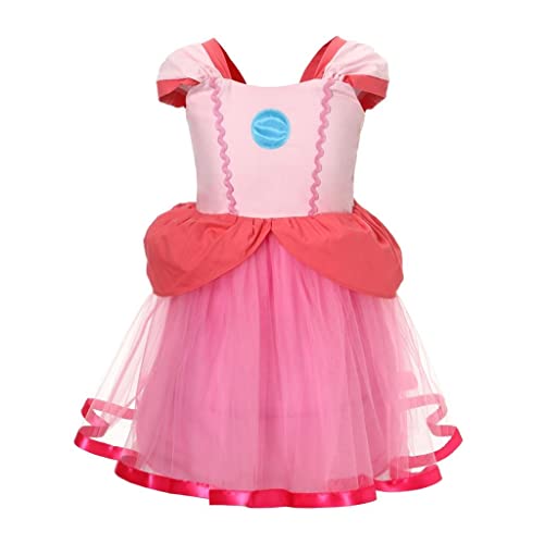 Dressy Daisy Super Brothers Princess Costume Tulle Dress for Toddler Girls Halloween Birthday Party Fancy Outfits