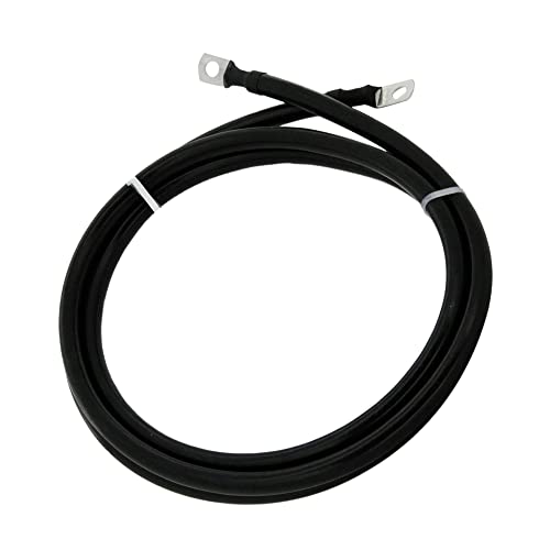 KEDAKEJI 2 AWG Gauge Marine Grade Battery Cables Fully Assembled with Heavy Duty Tinned Lugs 1ft8ft Lengths Available Single Black 1ft  38 Lugs