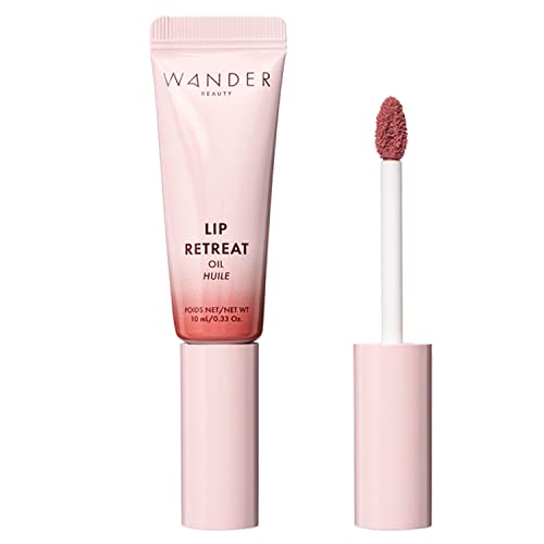 Wander Beauty Lip Retreat Tinted Lip Oil  Non Toxic Make Up Cruelty Free Natural Hydrating Lip Oil  Clean Beauty  Skinny Dip Nude