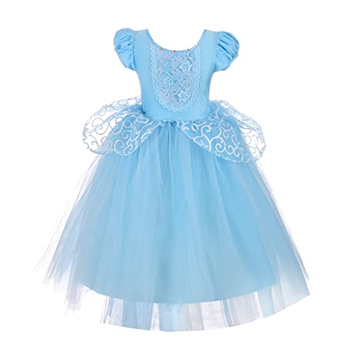 Dressy Daisy Girls Princess Costumes Halloween Birthday Party Fancy Dress Up Blue Ball Gown Size 212