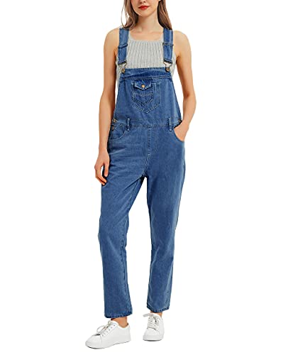 AnnaKaci Womens Loose Denim Overalls Pants Fashion Bib Jeans Jumpsuits for Women