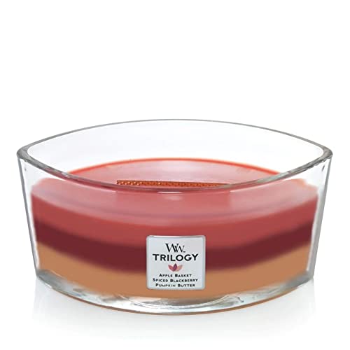 Woodwick Ellipse Scented Candle Autumn Harvest Trilogy 16oz  Up to 50 Hours Burn Time