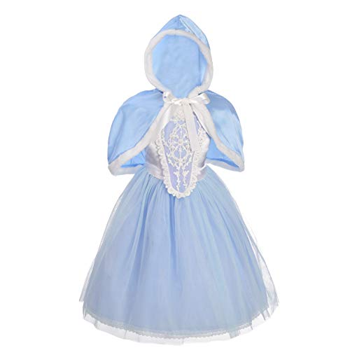 Girls Dressy Daisy Princess Costume with Cloak for Holiday Halloween and Other Fancy Occasions