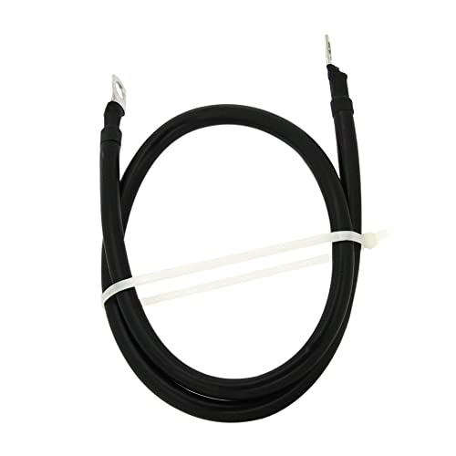 KEDAKEJI 2 AWG Gauge Marine Grade Battery Cables Fully Assembled with Heavy Duty Tinned Lugs 1ft8ft Lengths Available Single Black 1ft  38 Lugs