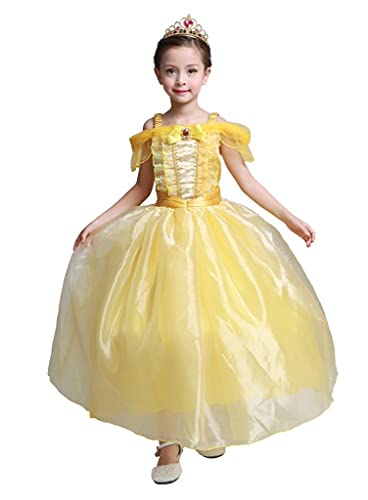 Dressy Daisy Toddler Girls39 Princess Costumes Fancy Dress Up with Accessories Halloween Birthday Party Outfit Yellow