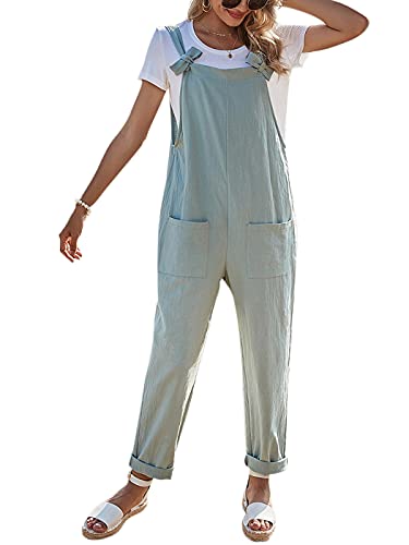 AnnaKaci Women39s Casual Ribbed Corduroy Bib Front Wide Cropped Leg Overalls