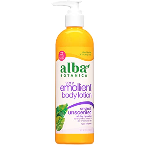 Alba Botanica Very Emollient Unscented Original Body Lotion 12 oz