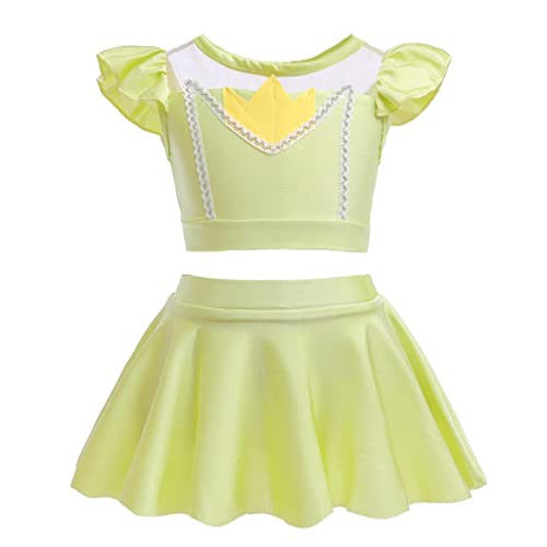 Dressy Daisy Girls Princess Two 2 Piece Swimsuit Swimwear Swimming Bathing Suit Swim Wear Dress Up with Skirt