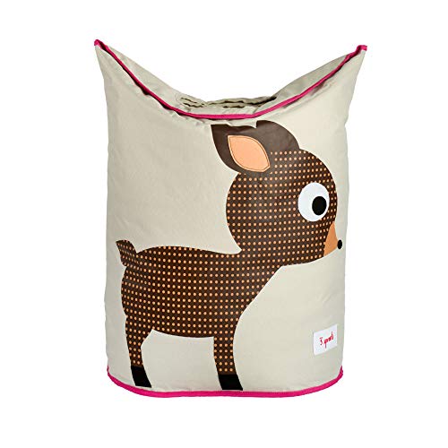 3 Sprouts Baby Laundry Hamper Storage Basket Organizer Bin for Nursery Clothes Deer