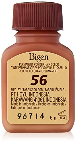 Hair powder in the shade 56 rich medium brown by Bigen in a 2pack