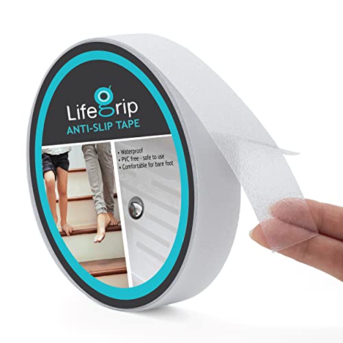 LifeGrip Anti Slip Transparent Anti Slip Tape 1 inch by 30 feet NonSlip Traction Grip Tape to Tubs Boats Stairs Clear Soft Comfortable for Bare feet 1 X 3039