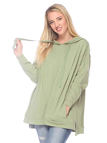 AnnaKaci Womens Oversized Long Sleeve Pockets Casual Pullover Hoodie Sweatshirt