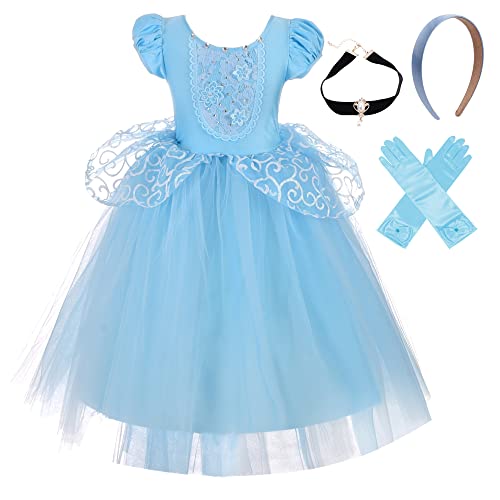 Dressy Daisy Girls Princess Costumes Halloween Birthday Party Fancy Dress Up Blue Ball Gown Size 212