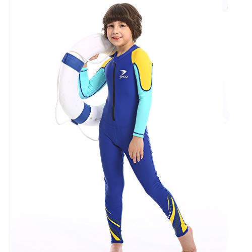 ZCCO Kids Swimsuit Full Body Sunsuit Youth Boy39s and Girl39s One Piece Water Suit Long Sleeve Rush Guard for SwimmingBathing Surfing 