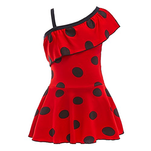 Dressy Daisy Girls Ladybug Red  Black Polka Dots One Piece Bathing Suit Swimsuit Swimwear