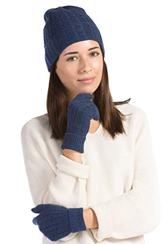 Fishers Finery Womens 100 Pure Cashmere Beanie and Gloves in Stunning Gift Box