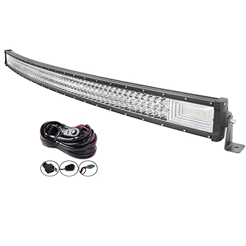 AUXTINGS 22 inch 56 cm 270W Curved LED Light Bar 7D Lens Spot Flood Combo Beam Triple Row LED Work Diving Lights for Off Road ATV AWD SUV 4WD 4x4 Pickup12V 24V Waterproof