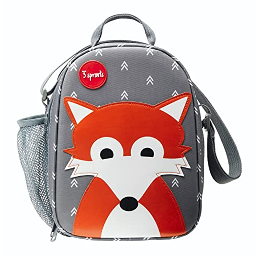 3 Sprouts Insulated Lunch Bag for Kids  Reusable Tote with Shoulder Strap Handle and Pockets Deer