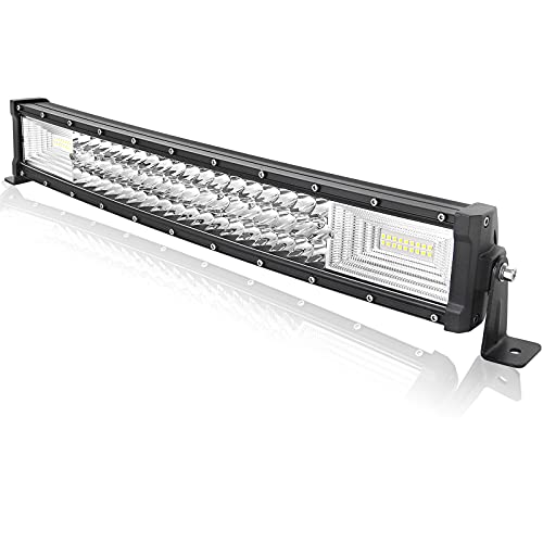 AUXTINGS 22 inch 56 cm 270W Curved LED Light Bar 7D Lens Spot Flood Combo Beam Triple Row LED Work Diving Lights for Off Road ATV AWD SUV 4WD 4x4 Pickup12V 24V Waterproof