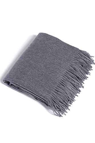 The Fishers Finery Cabernet Fringe Throw Blanket is made of 100 pure cashmere