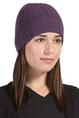 Fishers Finery Women39s 100 Pure Cashmere Cable Knit Hat Super Soft Cuffed