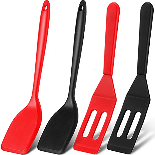 2 Pieces Mini Brownie Silicone Brownie Serving Spatula Flexible Nonstick Serve Turner HeatResistant Cookie Slotted Spatula for Flip Eggs in Small Frying Pan Cookie Batter Lemon Squares BakedBlack