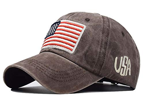 AnnaKaci 4th of July American Adjustable Embroidered USA Flag Baseball Caps