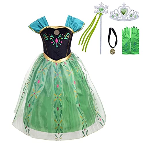 Dressy Daisy Ice Princess Coronation Green Costume Fancy Dress for Toddler Little Girls Halloween Christmas Birthday Party