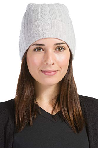 Fishers Finery Women39s 100 Pure Cashmere Cable Knit Hat Super Soft Cuffed