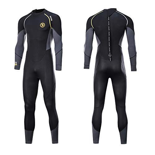 ZCCO Ultra Stretch 3mm Neoprene Wetsuit Back Zip Full Body Diving Suit one Piece for MenSnorkeling Scuba Diving Swimming Surfing