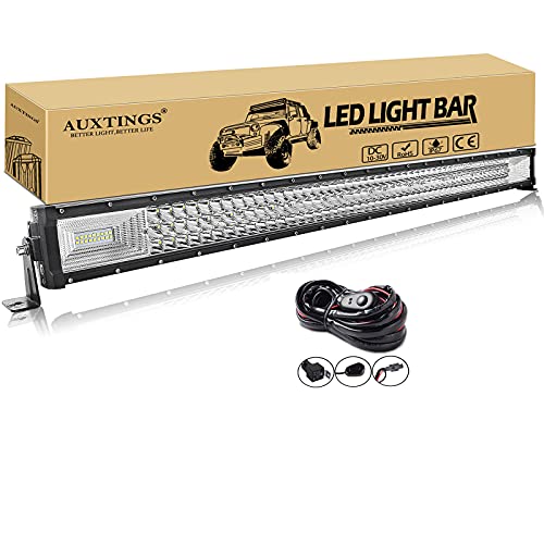 AUXTINGS 22 inch 56 cm 270W Curved LED Light Bar 7D Lens Spot Flood Combo Beam Triple Row LED Work Diving Lights for Off Road ATV AWD SUV 4WD 4x4 Pickup12V 24V Waterproof