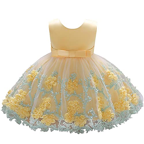 Dressy Daisy Baby Girls Wedding Flower Girl Pageant Dress Party Tulle Skirt for Special Occasion Blue Pink Purple Yellow