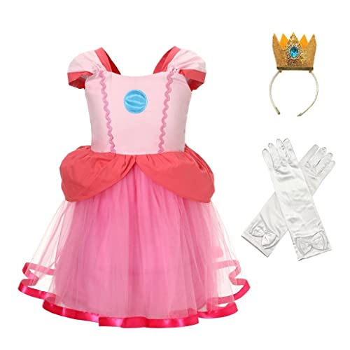 Dressy Daisy Super Brothers Princess Costume Tulle Dress for Toddler Girls Halloween Birthday Party Fancy Outfits