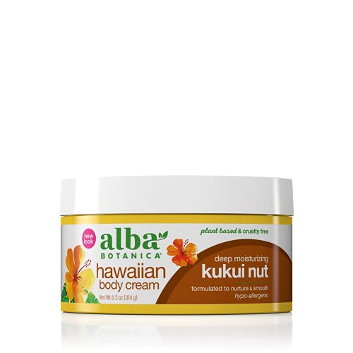 Hawaiian Body Cream by Alba Botanica 65 oz Kukui Nut for Deep Moisture