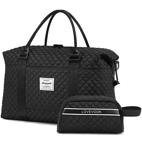 LOVEVOOK Travel Duffle Tote Bag with Shoe Compartment Weekender Bag for Women with Toiletry Bag Carry on Overnight Bag Gym Duffel Bag with Wet Pocket Mommy Hospital Bags for Labor and Delivery