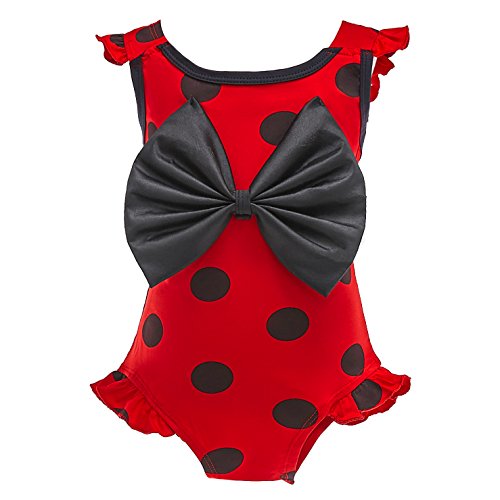 Dressy Daisy Girls Ladybug Red  Black Polka Dots One Piece Bathing Suit Swimsuit Swimwear