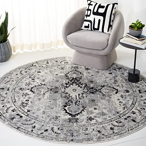 SAFAVIEH Madison Collection 6397 x 6397 Round FuchsiaGold MAD154R Boho Chic Medallion NonShedding Entryway Foyer Living Room Bedroom Kitchen Area Rug