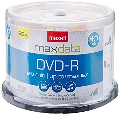 Maxell MAX638000 DVD Recordable Media DVDR 16x 470 GB 1 Pack Jewel Case