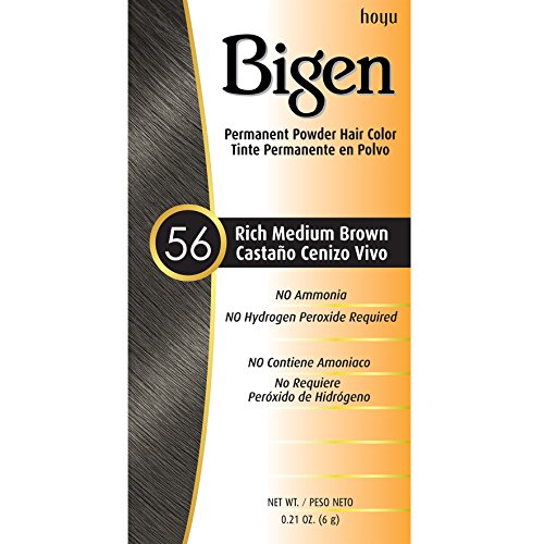 A threepack of Bigens powder hair colour in rich medium brown shade 56