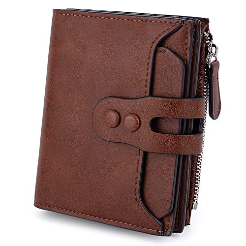 UTO Womens Wallet RFID Blocking PU Leather Bifold Snap Card Holder Money Coins Organizer Purse