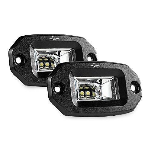 MICTUNING Flush Mount Led Pods 2Pcs 20W Flood Led Light Bar Off Road Backup Driving Lights Fog Lamp Compatible with Jeep Bumper ATV UTV SUV Truck Boat