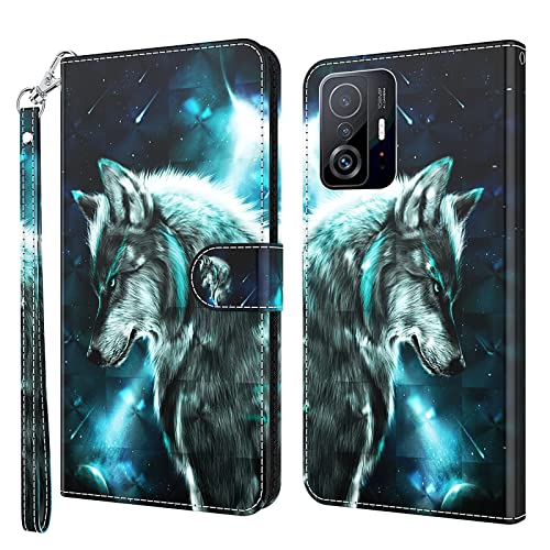 ALILANG Phone Case for Xiaomi Mi 11T  11T Pro Case Premium Flip Magnetic Closure Stand Function Card Holder PU Leather Cover for Xiaomi 11T Pro Wallet CaseBlue Butterfly