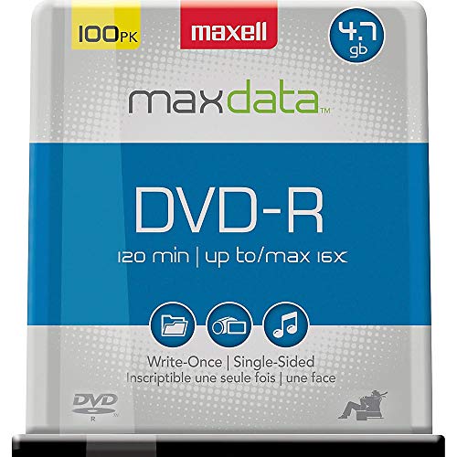 Maxell MAX638000 DVD Recordable Media DVDR 16x 470 GB 1 Pack Jewel Case